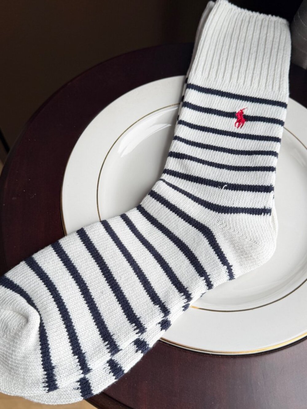 NEW RALPH LAUREN 100% cotton striped socks